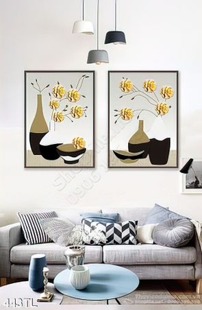 Tranh lụa 3D bình hoa treo tường độc đáo