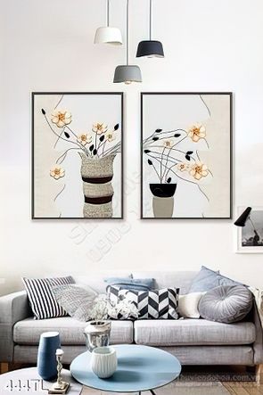Tranh lụa 3D bình hoa trang trí phòng khách