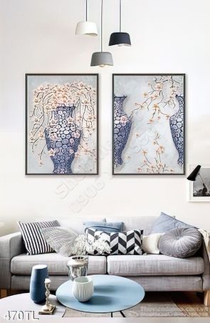 Tranh lụa 3D bình hoa Mai cổ treo tường
