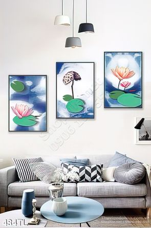 Tranh lụa 3D hoa sen treo tường đẹp