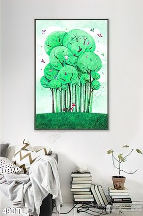 Tranh lụa 3D cây nghệ thuật trang trí phòng