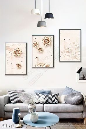 Tranh lụa 3D hoa vàng, bạc đẹp treo tường