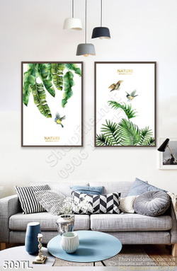 Tranh lụa 3D các loại lá treo tường đẹp