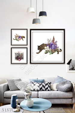 Tranh lụa 3D hổ nghệ thuật trang trí phòng