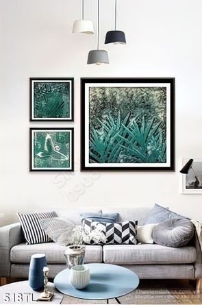 Tranh lụa 3D hoa lá nghệ thuật treo tường đẹp