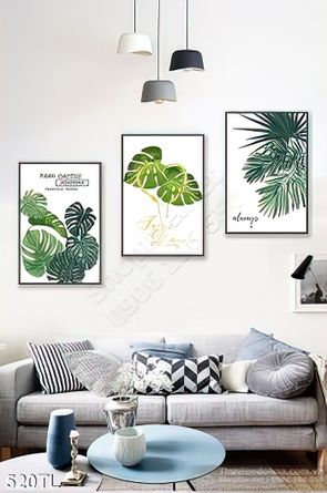Tranh lụa 3D lá cây trang trí đẹp
