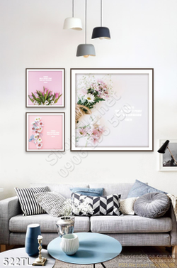 Tranh lụa 3D hoa Cúc trang trí phòng khách