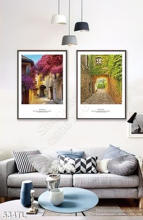 Tranh lụa 3D góc phố cổ độc đáo