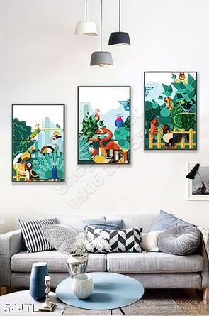 Tranh lụa 3D nghệ thuật các con vật đẹp