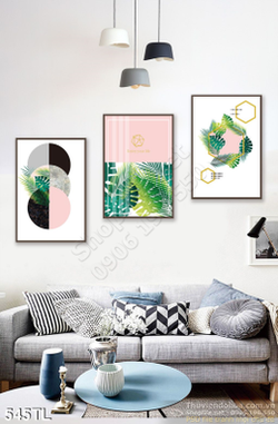Tranh lụa 3D lá trang trí đẹp
