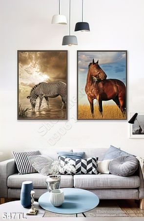 Tranh lụa 3D ngựa nghệ thuật đẹp