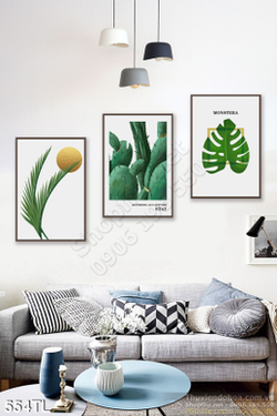 Tranh lụa 3D lá cây treo tường đẹp