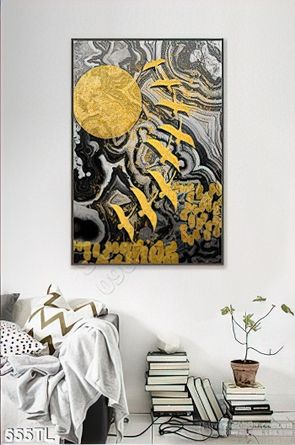 Tranh lụa 3D bình hoa trang trí