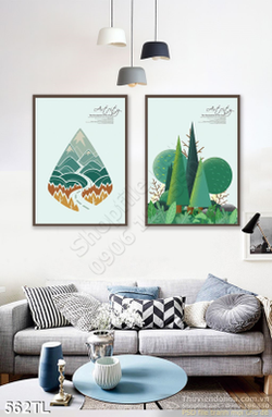 Tranh lụa 3D cây lá nghệ thuật đẹp