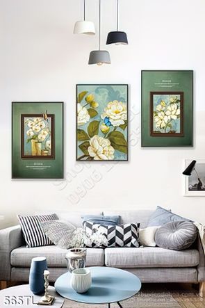 Tranh lụa 3D hoa trà treo tường