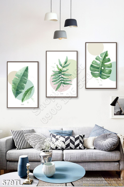 Tranh lụa 3D bộ sưu tập lá cây