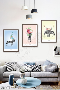 Tranh lụa 3D ngựa Vằng mới nhất