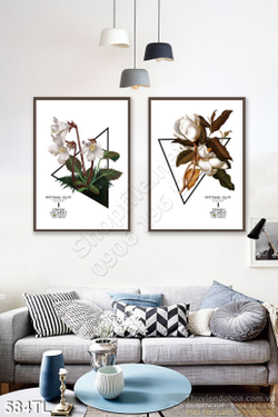 Tranh lụa 3D các loại hoa trang trí nội thất