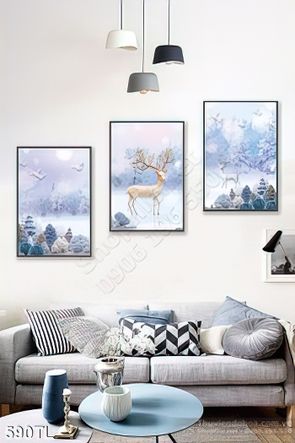Tranh lụa 3D hươu nai mới nhất