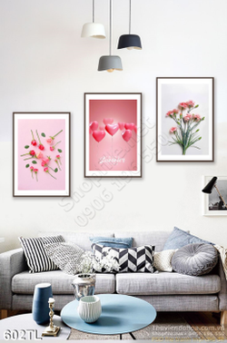 Tranh lụa 3D các loại hoa in gạch