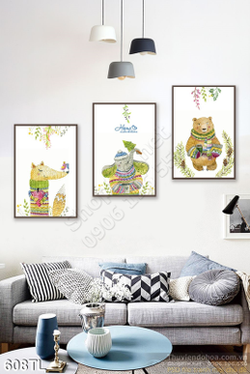 Tranh lụa 3D in tranh treo tường phòng khách