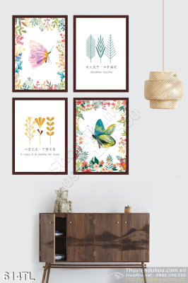 Tranh lụa 3D màu nước trang trí phòng khách