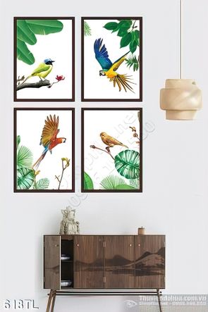 Tranh lụa 3D bình hoa trang trí trang trí đẹp