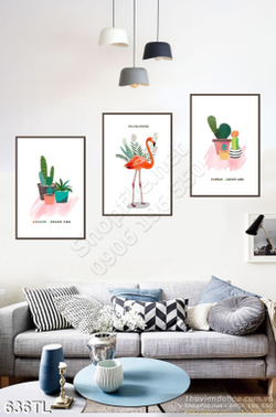 Tranh lụa 3D màu nước Hồng Hạc đẹp