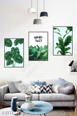 Tranh lụa 3D lá cây đẹp