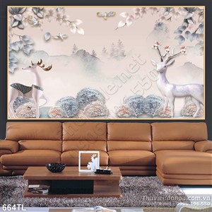 Tranh lụa hươu nai mới nhất hiện nay