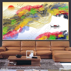 Tranh lụa 3D quê hương nghệ thuật treo tường