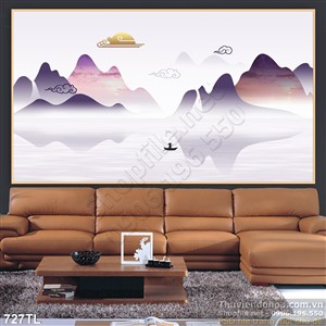 Tranh lụa 3D màu nước đẹp độc đáo