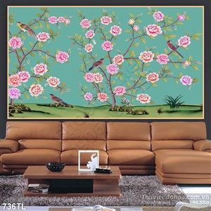 Tranh lụa 3D hoa hồng trang trí đẹp