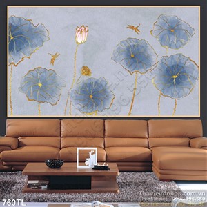 Tranh lụa 3D hoa sen đẹp độc đáo