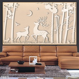 Tranh lụa 3D nghệ thuật trang trí tường đẹp