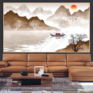 Tranh lụa 3D thư pháp trang trí treo tường đẹp