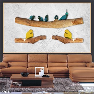 Tranh lụa 3D bình hoa treo tường đẹp