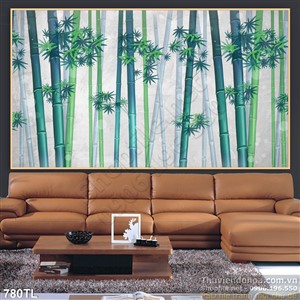 Tranh lụa 3D cây tre đẹp độc đáo