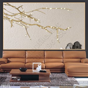 Tranh lụa 3D hoa trang trí tường nghệ thuật