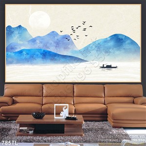 Tranh lụa 3D màu nước treo tường đẹp