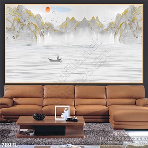 Tranh lụa 3D trang trí phòng khách đẹp