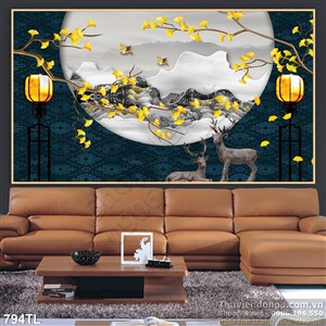 Tranh lụa 3D hoa mùa xuân đẹp