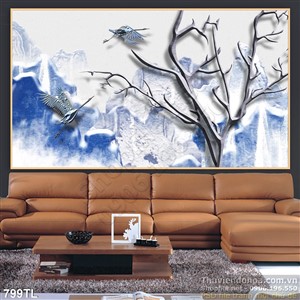 Tranh lụa 3D trang trí tường đẹp
