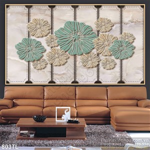 Tranh lụa 3D hoa trang trí treo tường đẹp