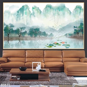 Tranh lụa 3D màu nước đẹp độc đáo