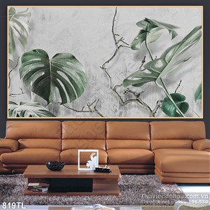 Tranh hoa lá hiện đại treo tường đẹp
