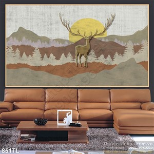 Tranh hươu nai hiện đại treo tường
