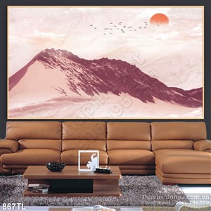 Tranh màu nước núi treo tường đẹp