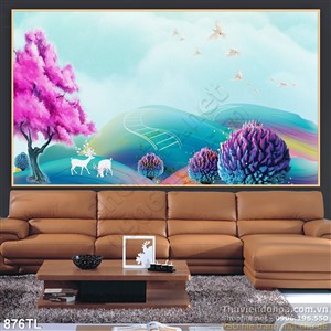 Tranh hươu nai hiện đại treo tường