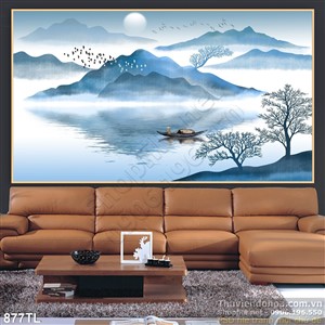 Tranh lụa non nước trang trí tường phòng khách